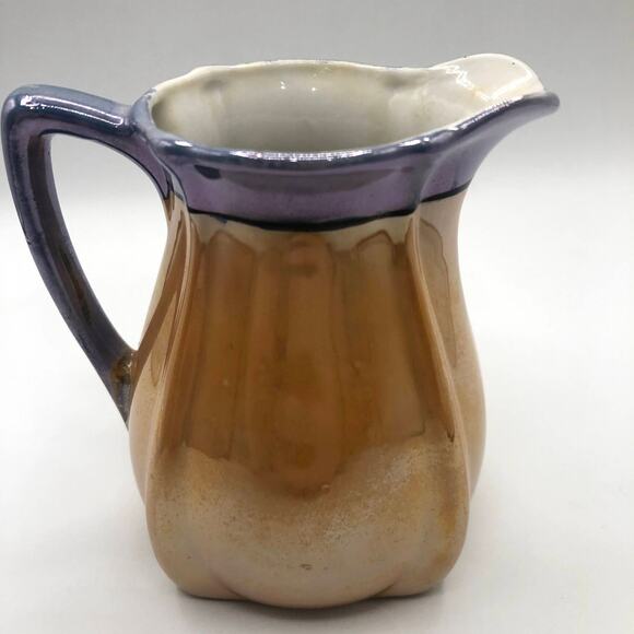 Lusterware Creamer Pitcher Hand Painted Floral - Picture 10 of 10